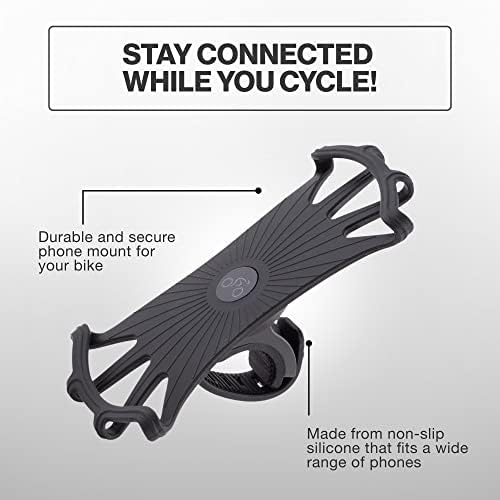 טלפון אופניים של Teamobsidian Mount [Size M] עשוי מסיליקון עמיד ללא החלקה. מחזיק טלפון סלולרי נייד מסתובב/עריסה